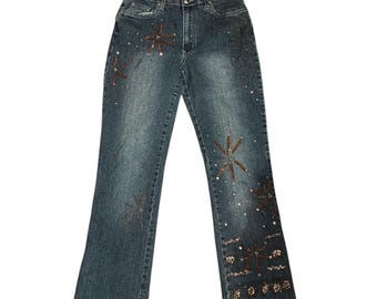 Vintage Y2K Miss Me Bedazzled Low Rise Boot Cut Jeans Jeans Size