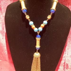 vintage jaren 70 TASSEL bolo statement catwalkketting