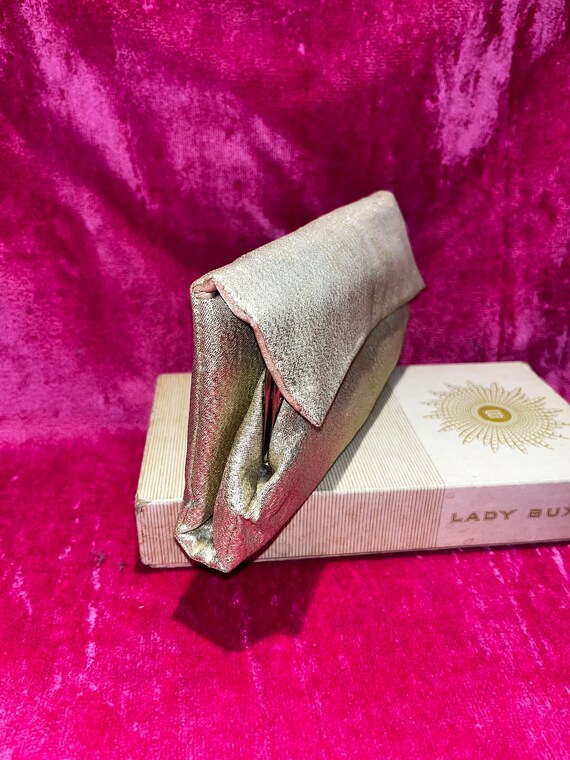 Vintage 50s deadstock Lady Buxton metallic lamé m… - image 7