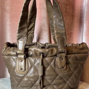 Vintage Y2K Chanel Lambskin Leather Drawstring Bag