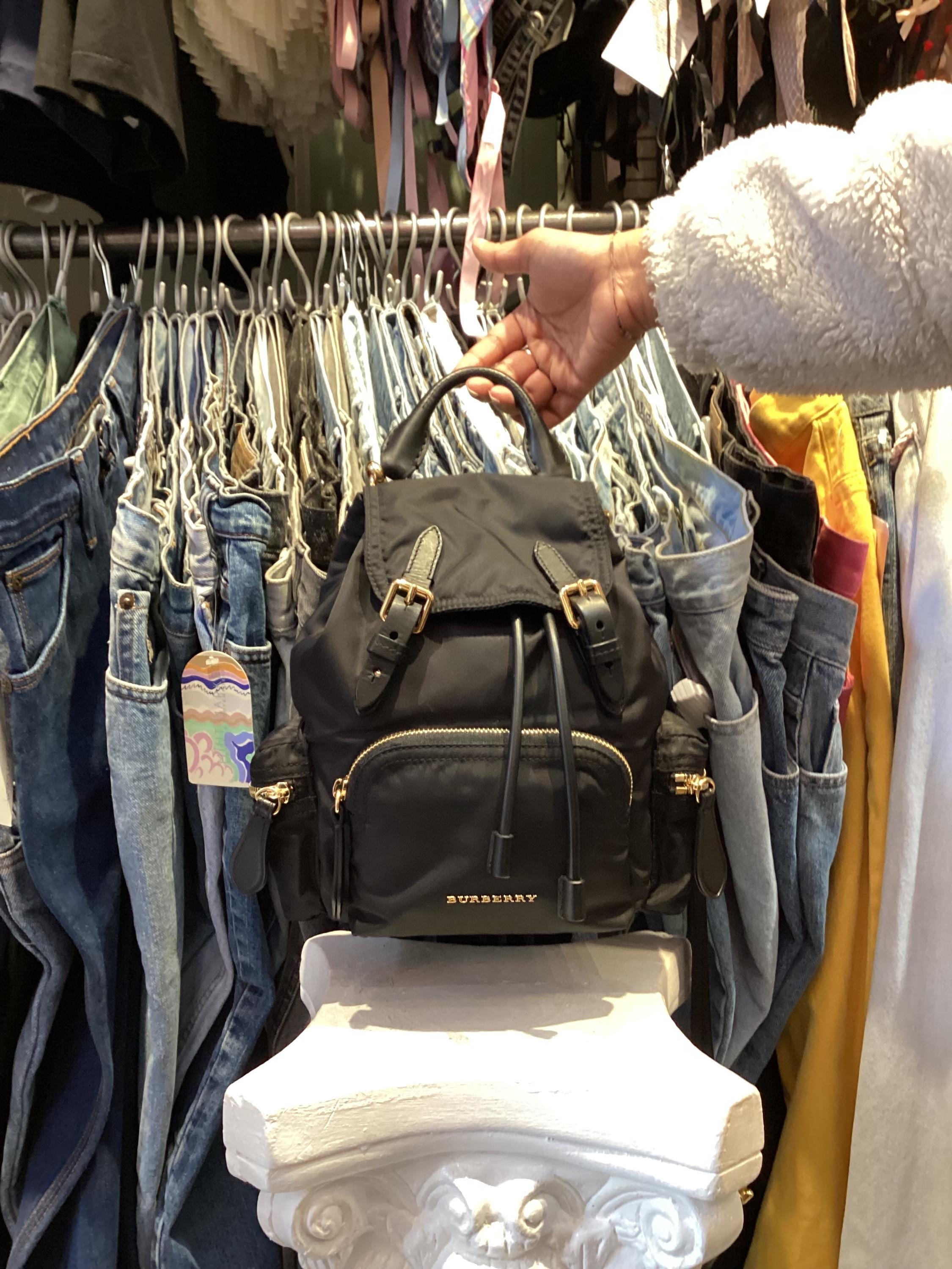 Vintage Y2K Authentic Burberry Nylon Black Mini Backpack