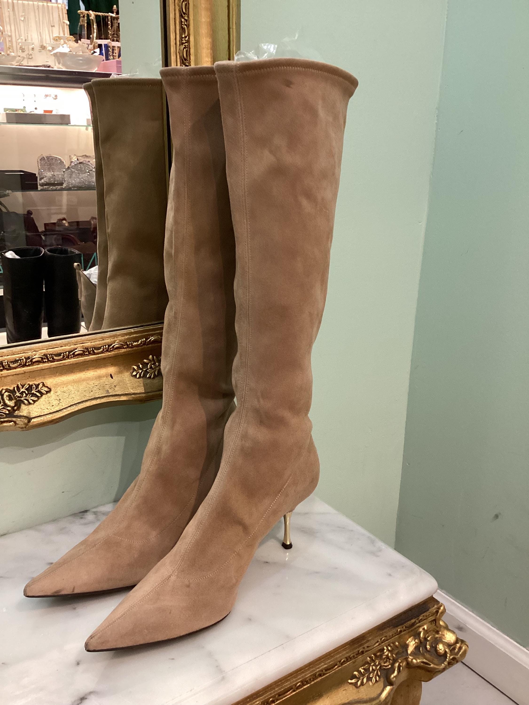 【美品】セルジオロッシ ブーツ スエード キャメル sergio rossi 美品】セルジオロッシ ブーツ スエード キャメル sergio rossi