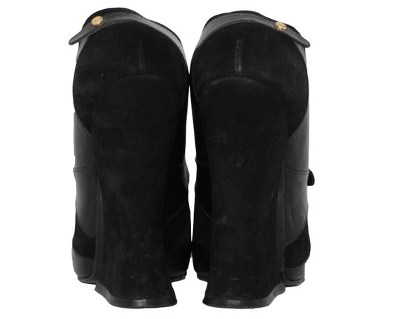 Y2K Biba Suede Leather Chunky Platform High Heel … - image 3