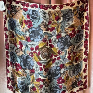 Vintage Y2K Anne Klein Botanical Print Silk Scarf