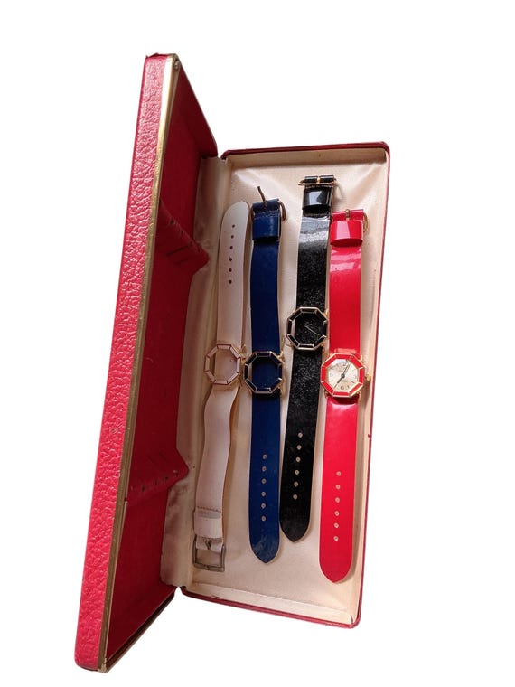 Vintage Octagonal Bezel Watch Multiple Colors & B… - image 1