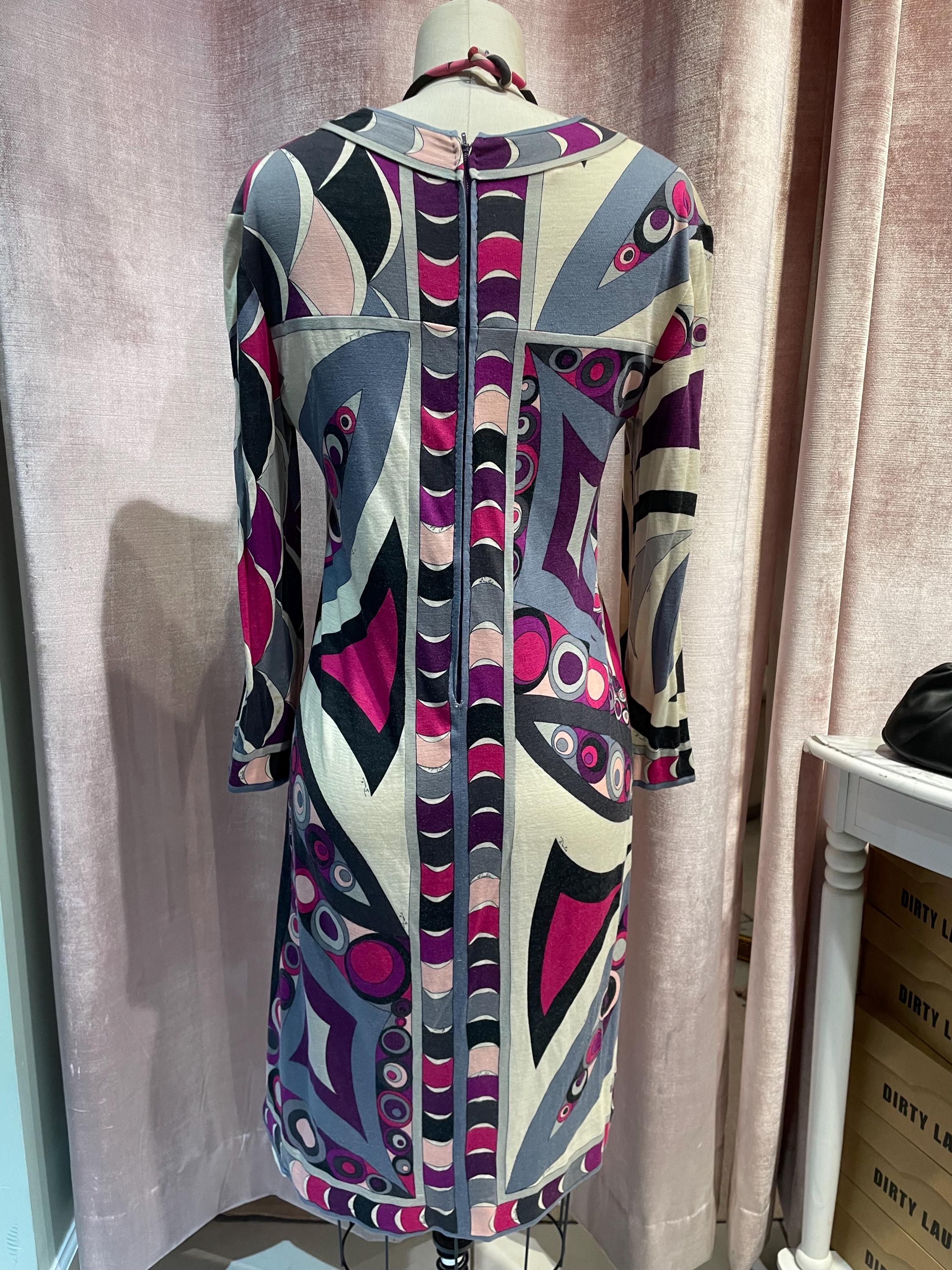 emilio pucci mini dress 2000s Belted Fitted fit 1960s Emilio Pucci Op Art