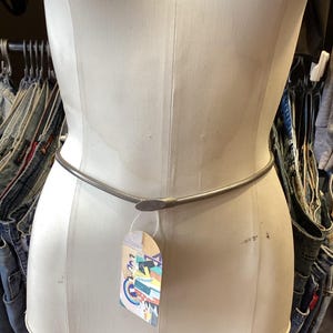 Vintage 70’s sculptural buckle stretch chain disco waist belt