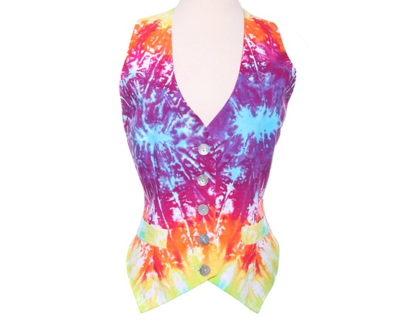 Vtg 90s TODD OLDHAM Tie Dye Sleeveless vest S