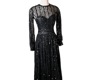 Hand Made Paisley Organza Maxi Dress, Vintage Sheer Mermaid Gown with Satin Inlay, 80's Formal Evening Dress Statement Gift Dress Size Large Hand Made Paisley Organza Maxi Dress, Vintage Sheer Mermaid Gown with Satin Inlay, 80's Formal Evening Dress Statement Gift Dress Size Large