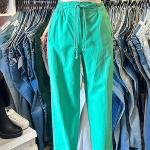 Vintage 1980s Cotton High Rise Green Pants