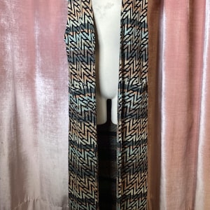 Vintage 1980s French Rags Knit Chevron Print Sleeveless Duster Vest