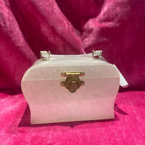 Vintage 1950s Pearl Lucite Box Handbag