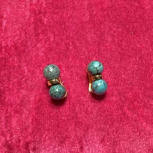 Vintage 80’s Kenneth Jay Lane Turquoise Bead Clip Earrings