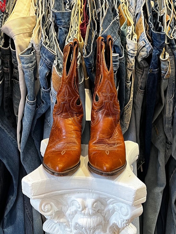 Vintage Code West 80s brown leather cowboy boots - image 2