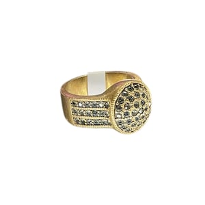 Vintage Y2K Heidi Daus Rhinestone Gold Band Ring