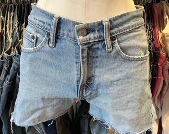 Vintage Upcycled Light Wash Levi Cut-off Shorts 29