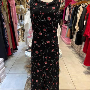 Vintage Y2K Floral Formal Mesh Maxi Dress