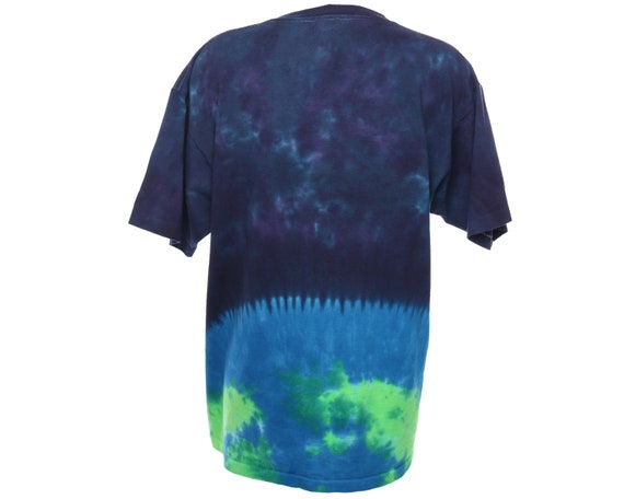 Vtg 90s TIE DYE ZODIAC Crew Neck Boyfriend Long C… - image 2