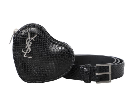Yves Saint Laurent Snakeskin Leather Heart Mini B… - image 1