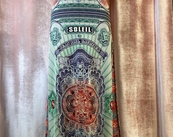 Vintage Y2K 90s Jean Paul Gaultier Soliel Maxi Mesh Currency Print