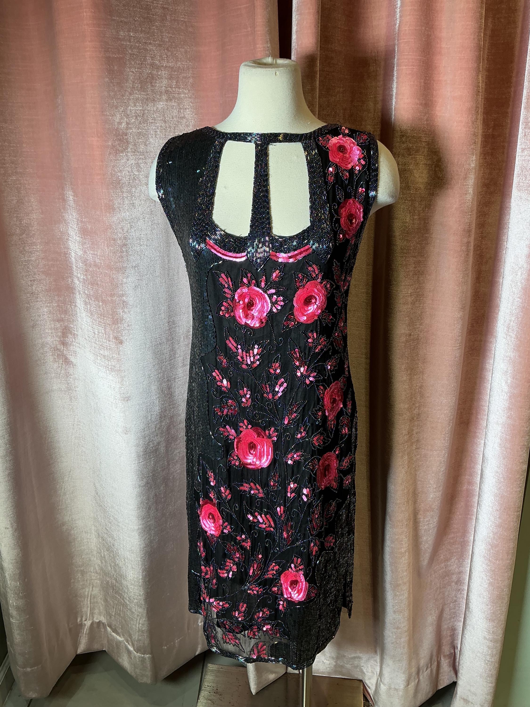 ヴィンテージ 1980年代 20年代スタイル ビーズ スパンコール デコ