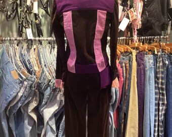 ヴィンテージ 70 年代 セントアンジェロ ベルベット ツーピース セット