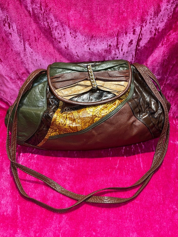 Vintage 80's Patchwork oversized frame Bag