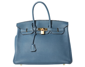 Hermès Birkin Leather Handbag Epsom Blue