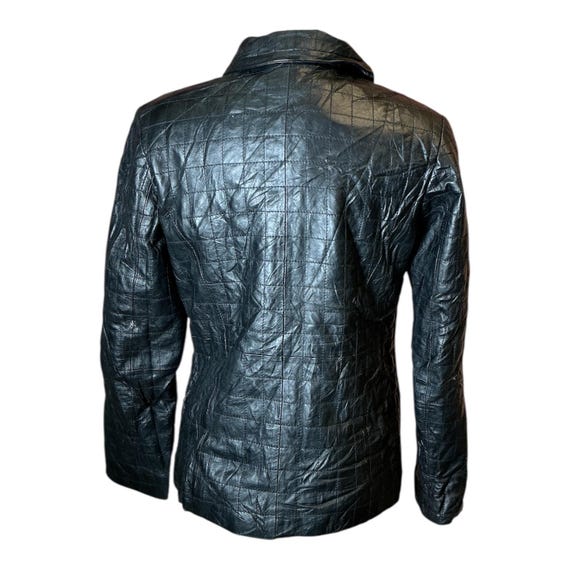 Y2K Pendleton Button Up Collared Leather Jacket - image 4