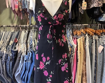 Vintage Y2K Mesh Floral Midi Dress
