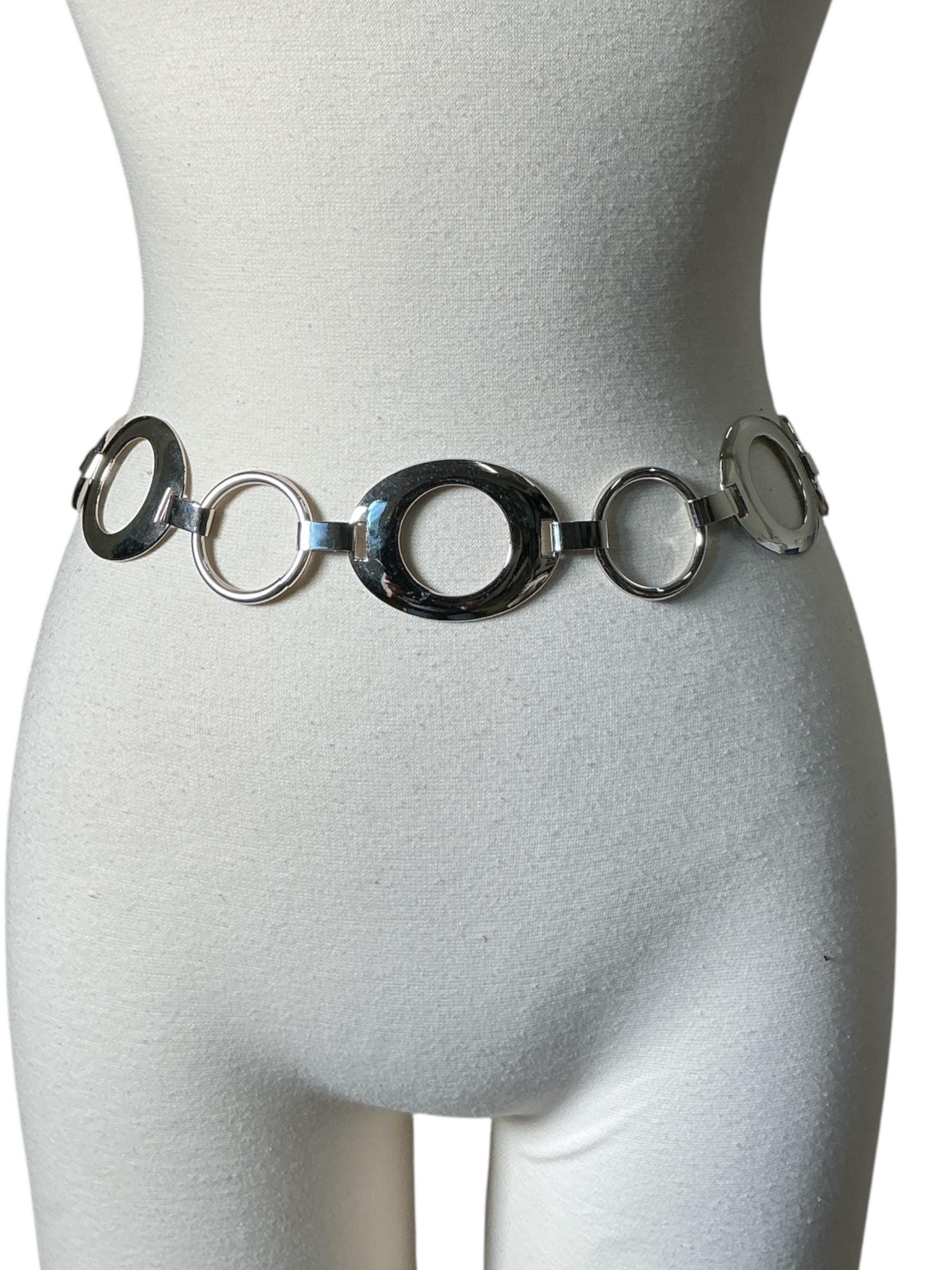 Vintage 1990s Chunky Silver Tone Oval Link Chain Belt - Etsy display picture 2