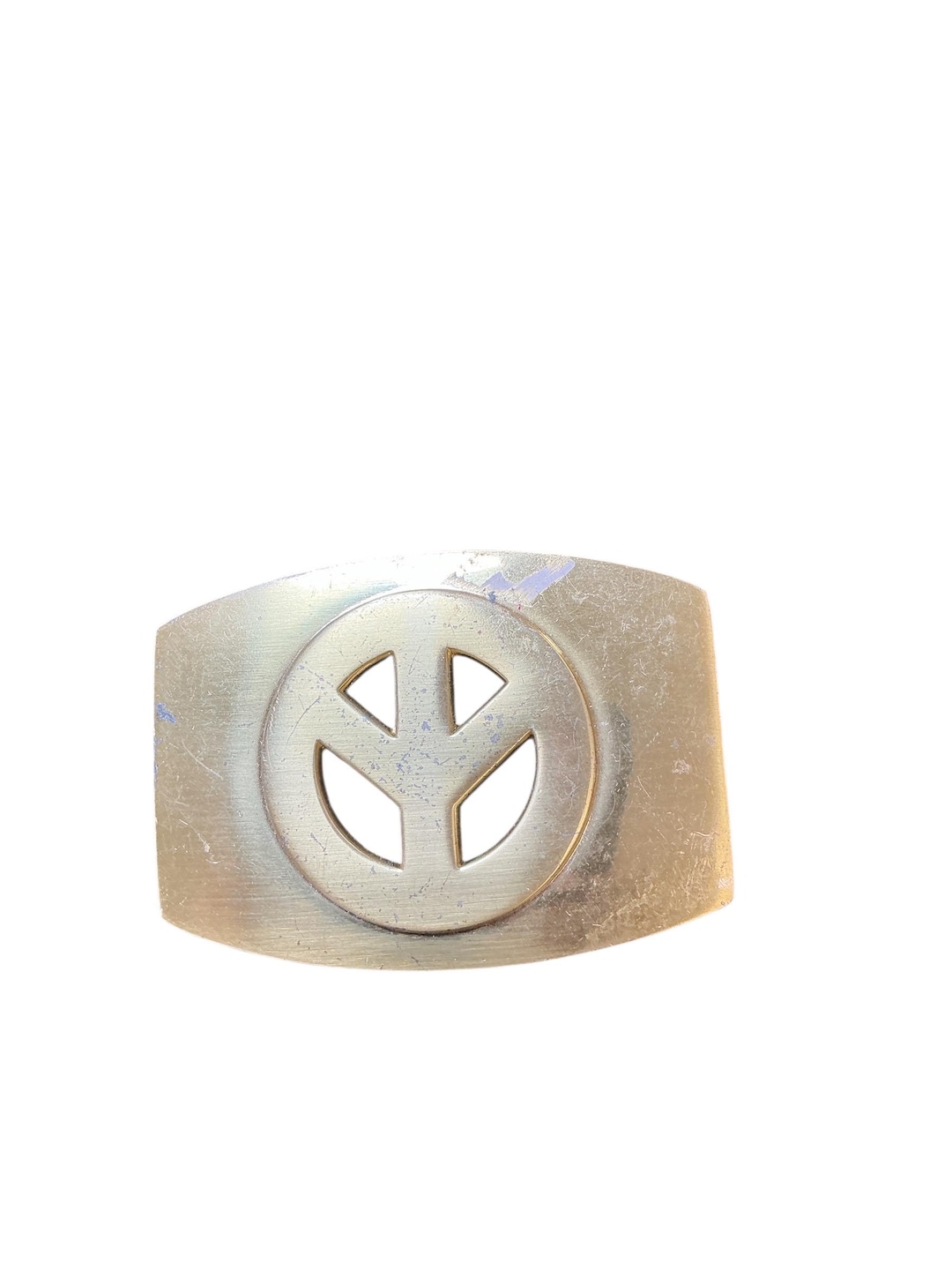 Vintage Style Gold Peace Sign Belt Buckle - Etsy display picture 2