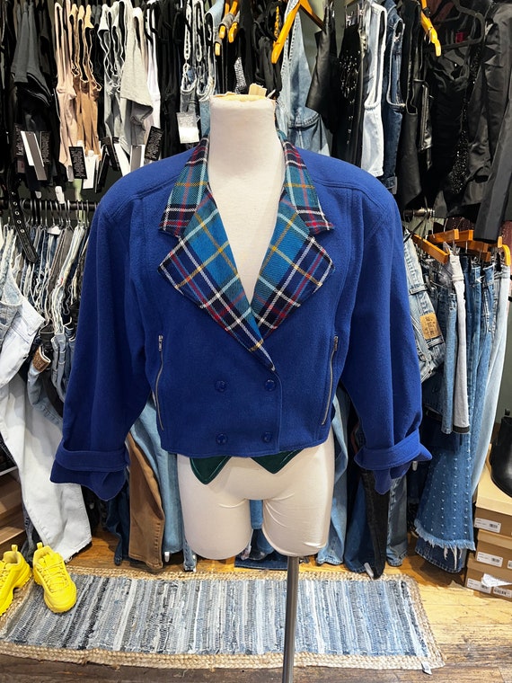 Vintage 80s Crisca wool cropped jacket w/ vest
