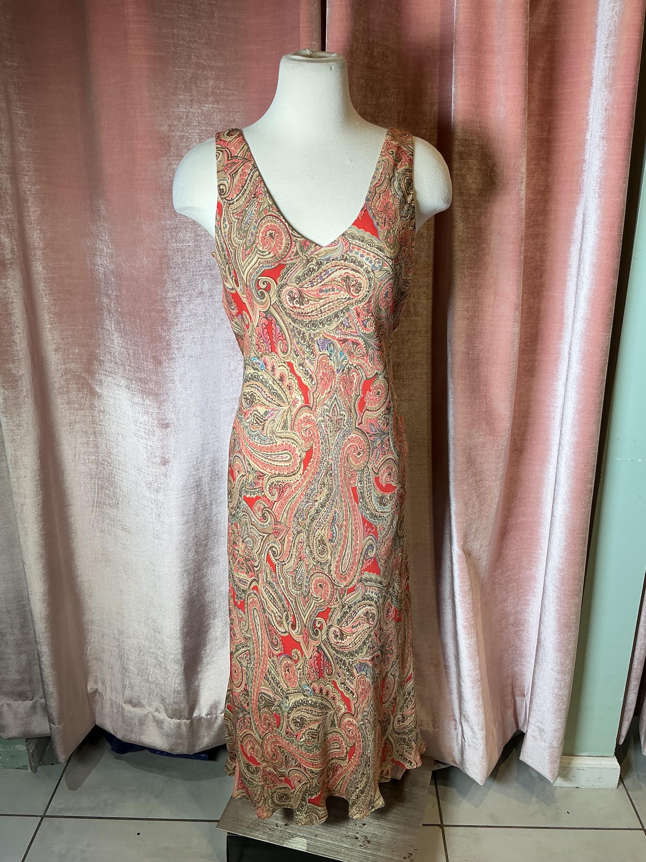 Paisley Silk Dress - Etsy