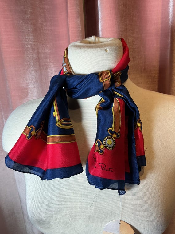 Vintage Y2K Oscar De La Renta Rope Pattern Silk Scarf - Etsy