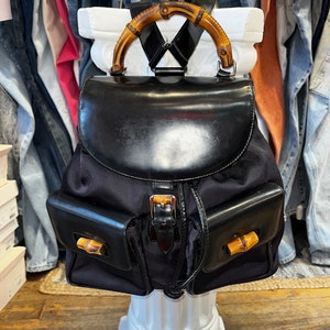 ヴィンテージ 90 年代 グッチ ナイロン バンブー ハンドル レザー