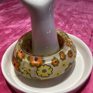Vintage 70’s Huge floral print Bangle
