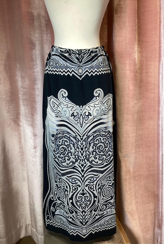 Vintage Y2K 90s Jean Paul Gaultier Soliel Tribal Art Print Skirt