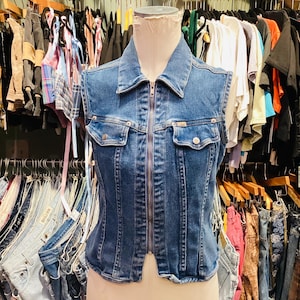 Vintage 1990’s Express Denim Zip Up vest