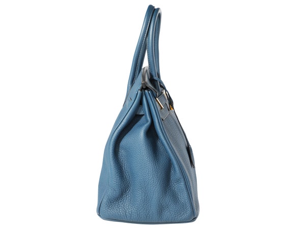 Hermès Birkin Leather Handbag Epsom Blue - image 4