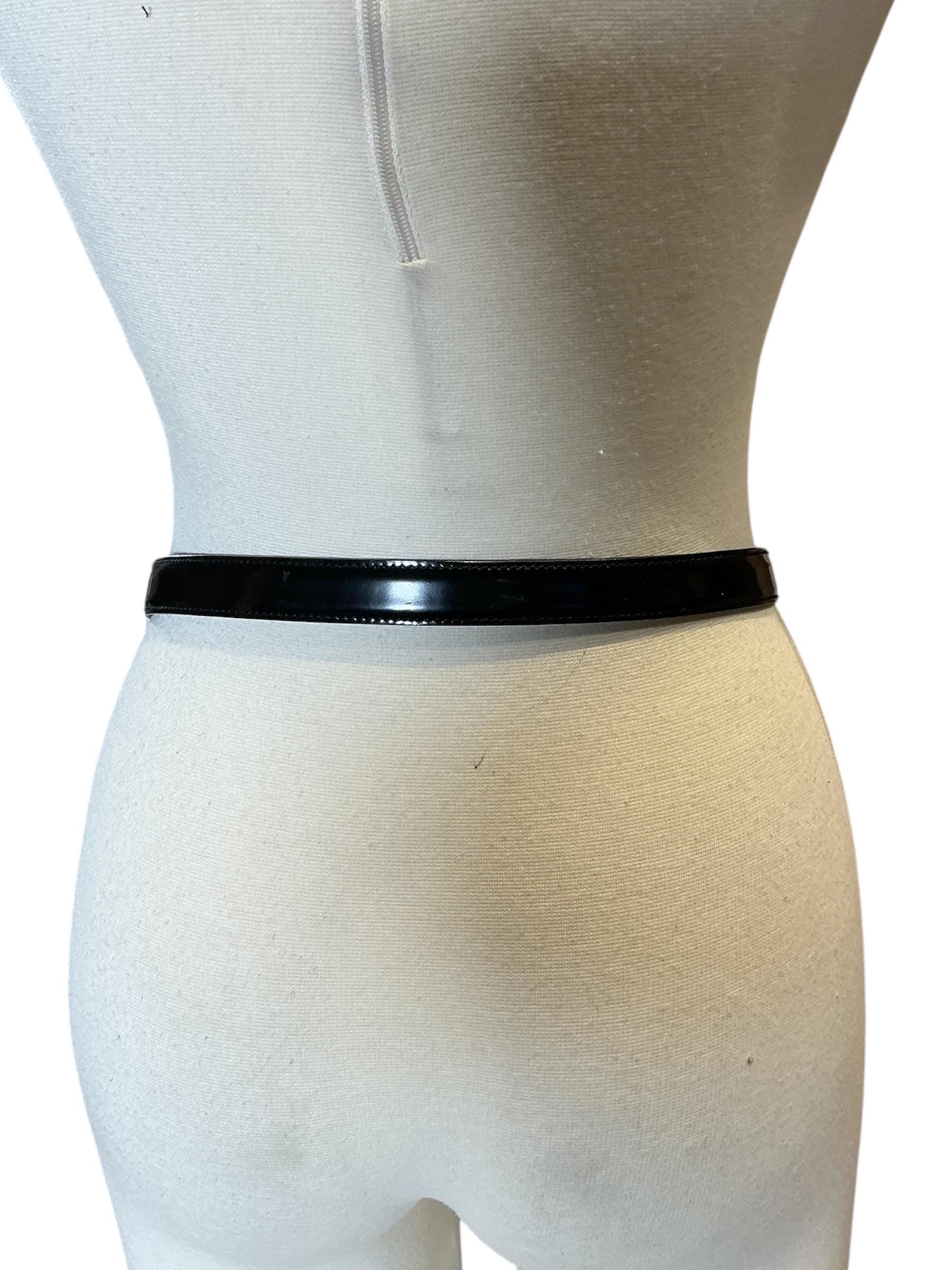 Vintage 1990’s Gianni Versace Medusa gold hardware Leather skinny belt Gianni Versace Medusa Bondage Belt -  main image 2