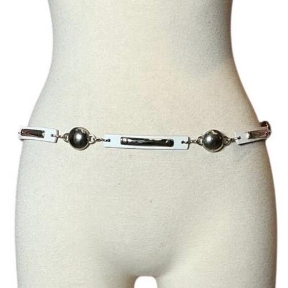 Vintage Y2K Circle & Rectangular Chain Belt - image 1