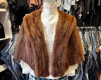 Vintage 50s mink capelet