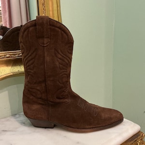 Vintage West Country Suede Cowboy Boot Size Women&#39;s 9.5/10