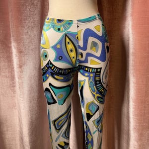 Vintage Y2K Emilio Pucci Wolford Op Art Geometric Nylon Capri