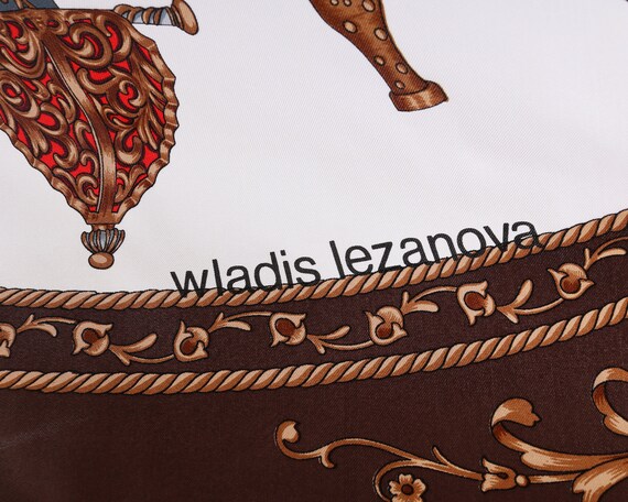 Vtg 80s WLADIS LEZANOVA Sword Print Armor INSIGNI… - image 3