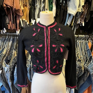 Vintage 50s cashmere bolero tassel cardigan