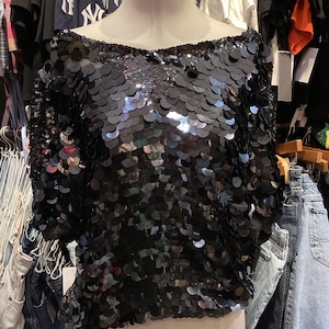 Vintage Paillette Sequin Top Size M