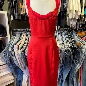 Vintage Y2K Betsey Johnson Silk Satin 50s Style Formal Dress