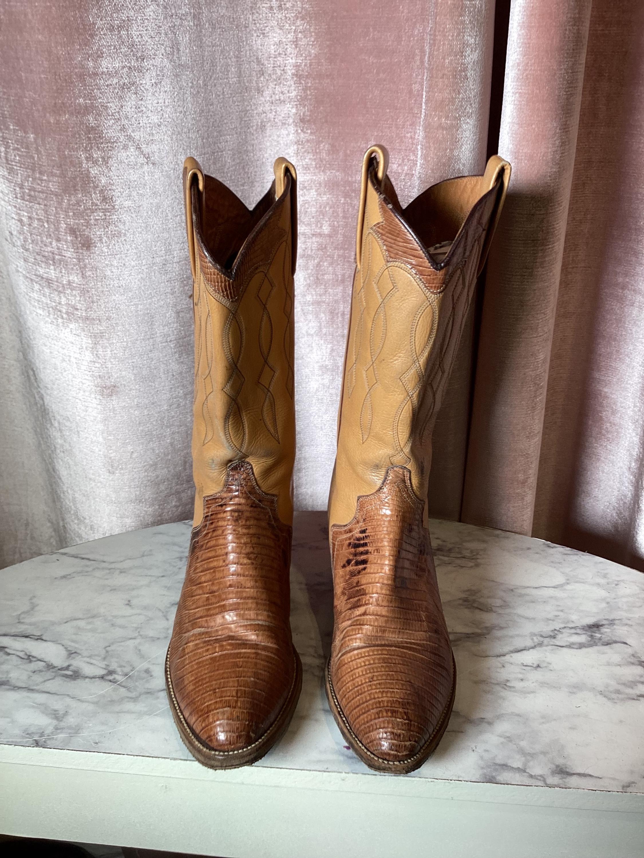 Vintage Nocona Lizard Boots Incredible Condition size 12 D Nocona Lizard Boots - Etsy main image 3